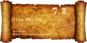 Tiba Márk névjegykártya